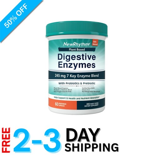 Digestive Health Support - Digestive Enzymes with 7 Key Enzymes, 60 Count