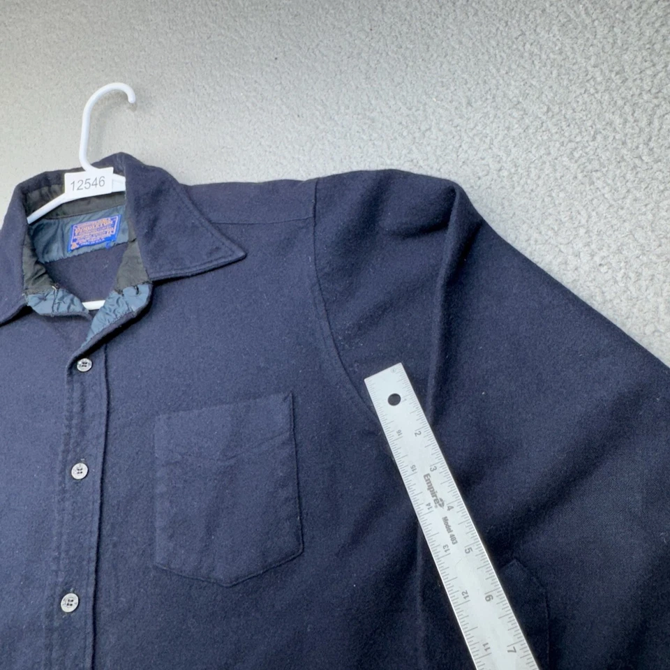 VINTAGE Pendleton Shirt Men Large Blue Wool Lodge Classic Outdoor Hunt Hike USA - Image 3 of 4