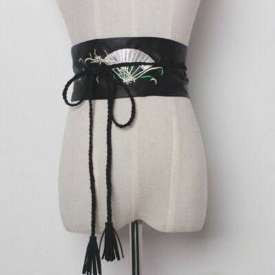 Satin Kimono Belt Women Satin Embroidered Corset Belt Waistband Japanese Obi  main image 3