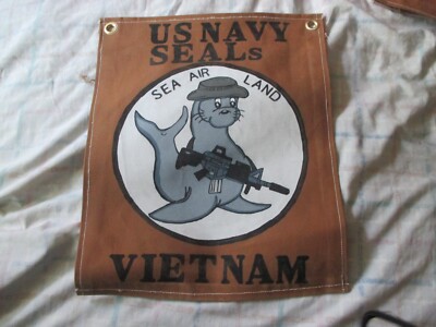 VIET NAM TO MODERN  US NAVY SEAL VIETNAM BARRACK BAR WALL FLAG