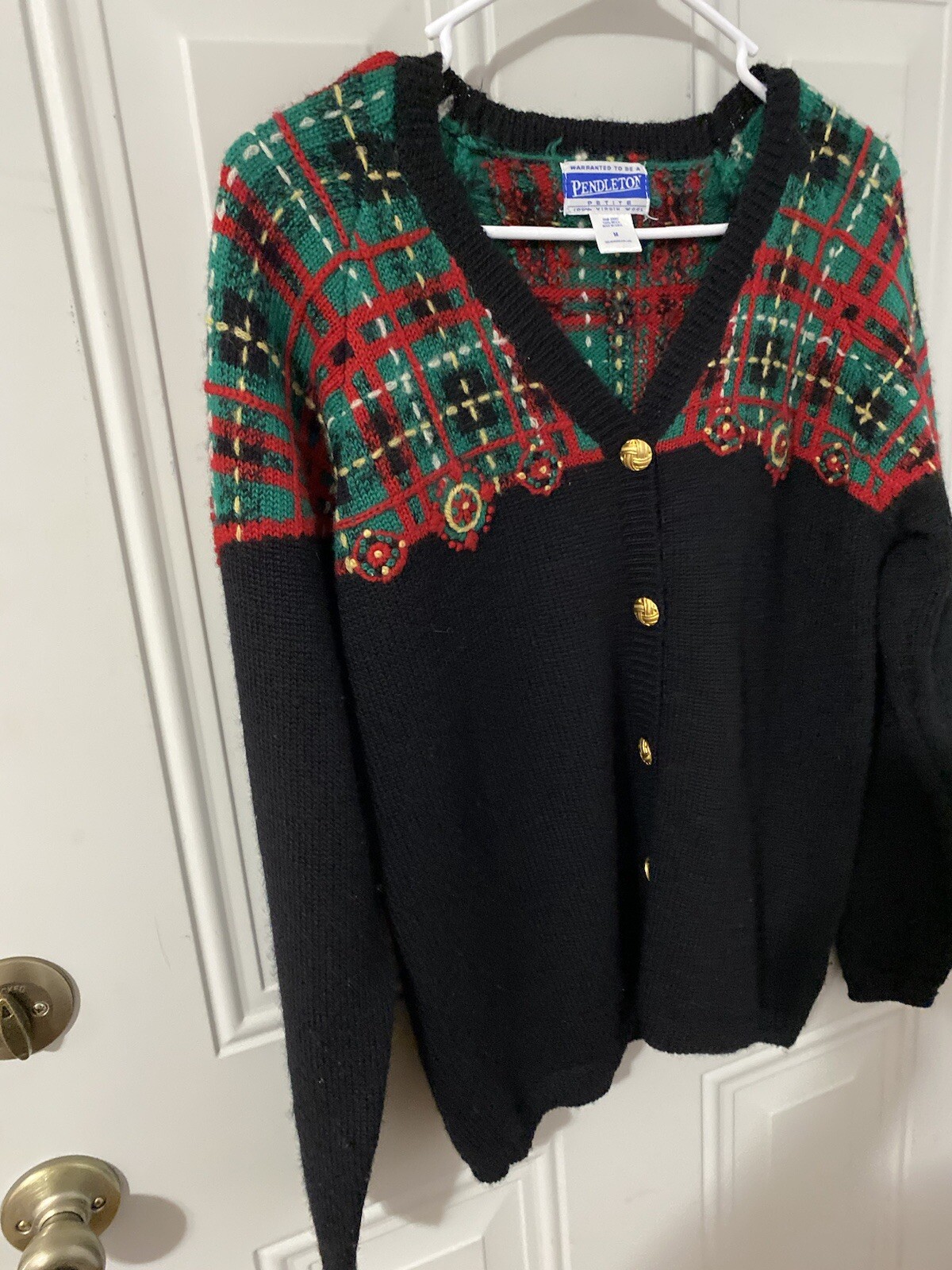 Pendleton Petite Medium Mp Christmas Sweater Card… - image 4