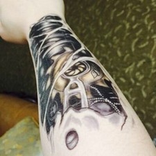 Flash Once Temporary Adhesive Tattoo Black Robot Mechanics Arm Body Gift
