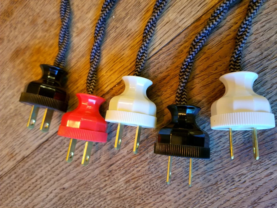 Antique Replica Electrical Plug - Long neck decagon design polarized cord rewire - Image 2 of 4