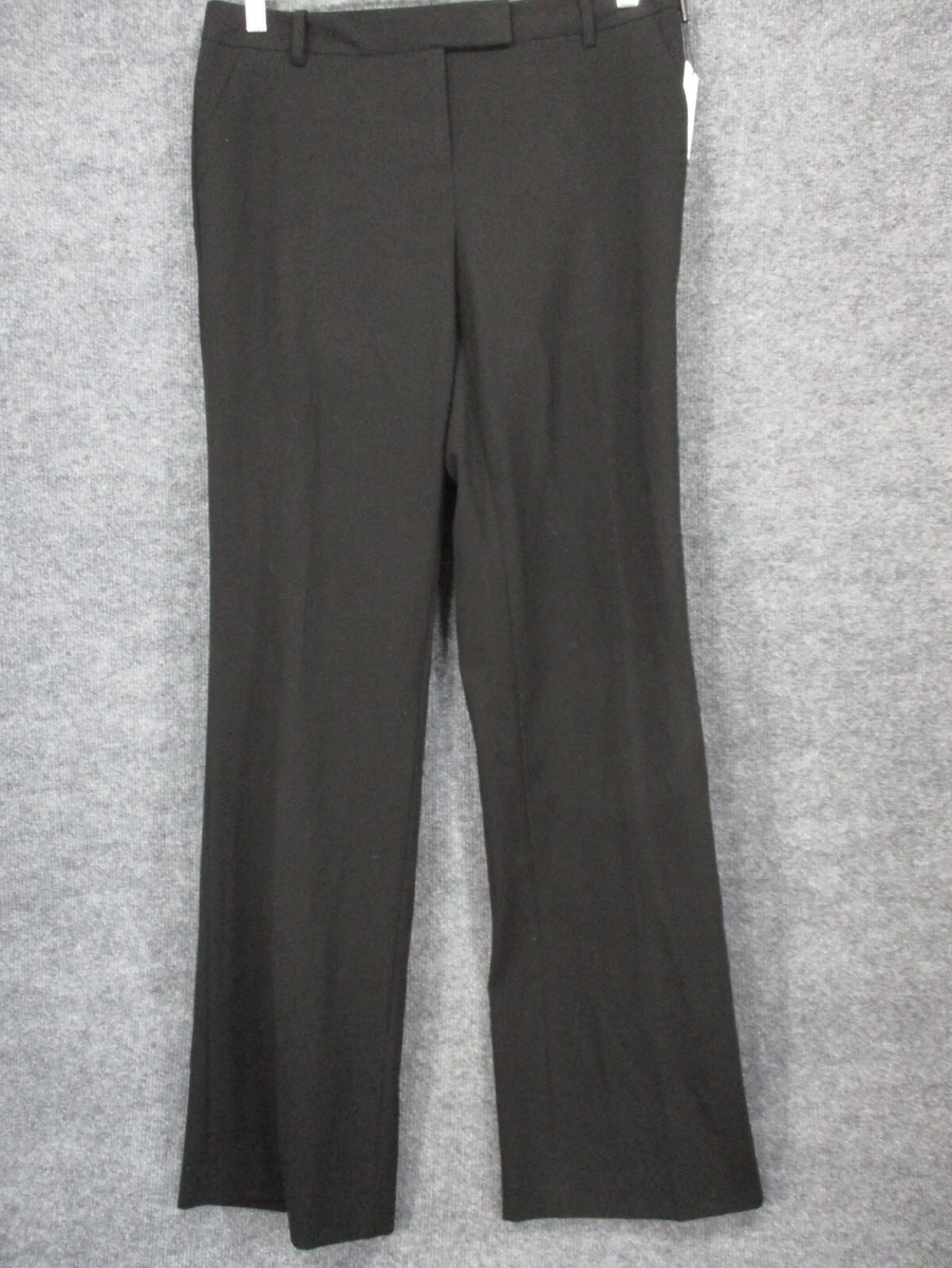 New Calvin Klein Modern Suiting Pants Flared Slacks Women 6 Black Loose Fit