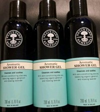 3 X NEAL'S YARD REMEDIES AROMATIC SHOWER GEL 200ML X 3 NEW & UNOPENED EXP:07/27