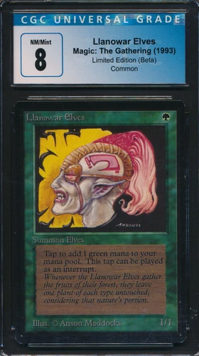 Beta Llanowar Elves CGC 8 Graded Magic MTG (3196) -magicgraders-