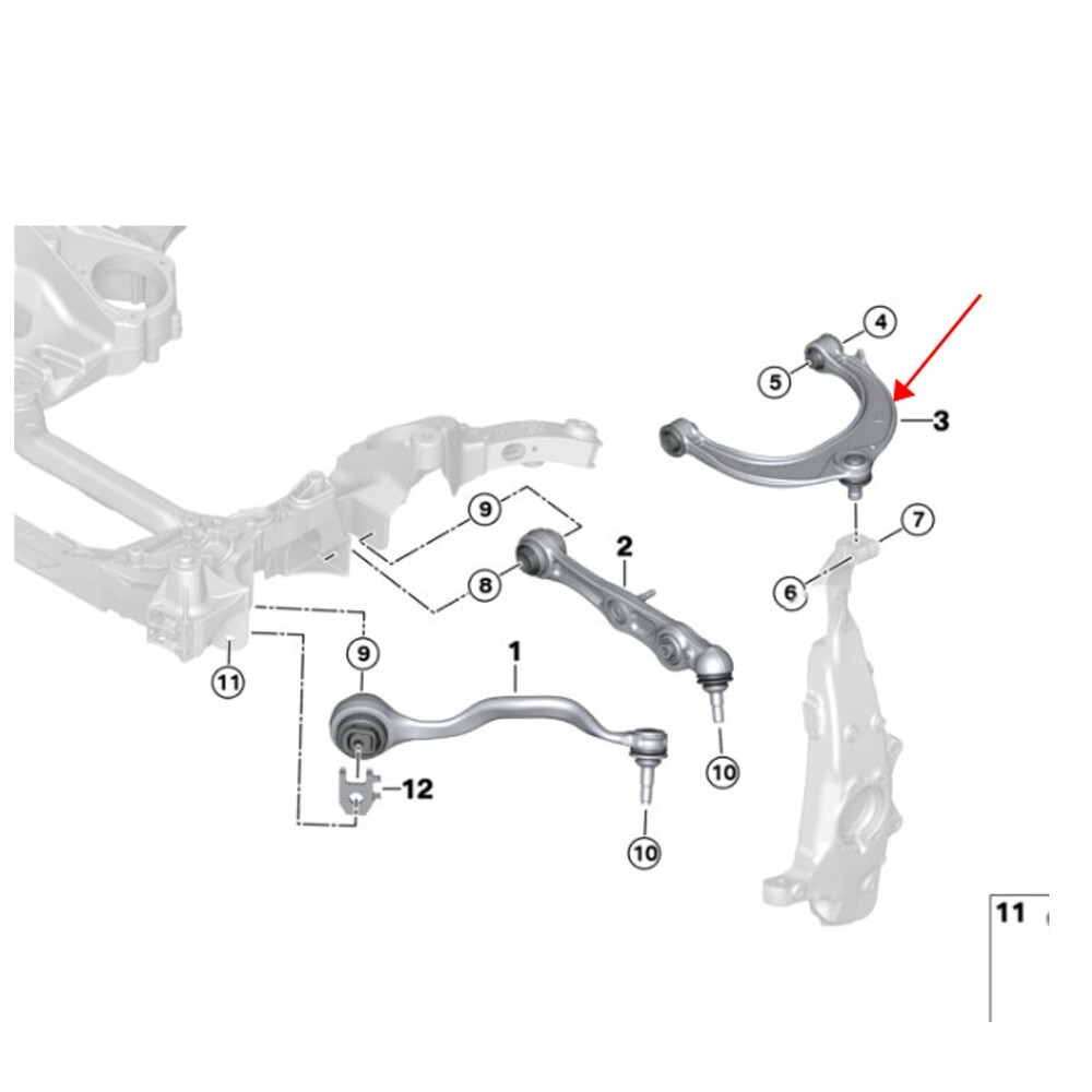 📞 31106878255 Front upper  control arm  for Rolls Royce Cullinan Phantom LH