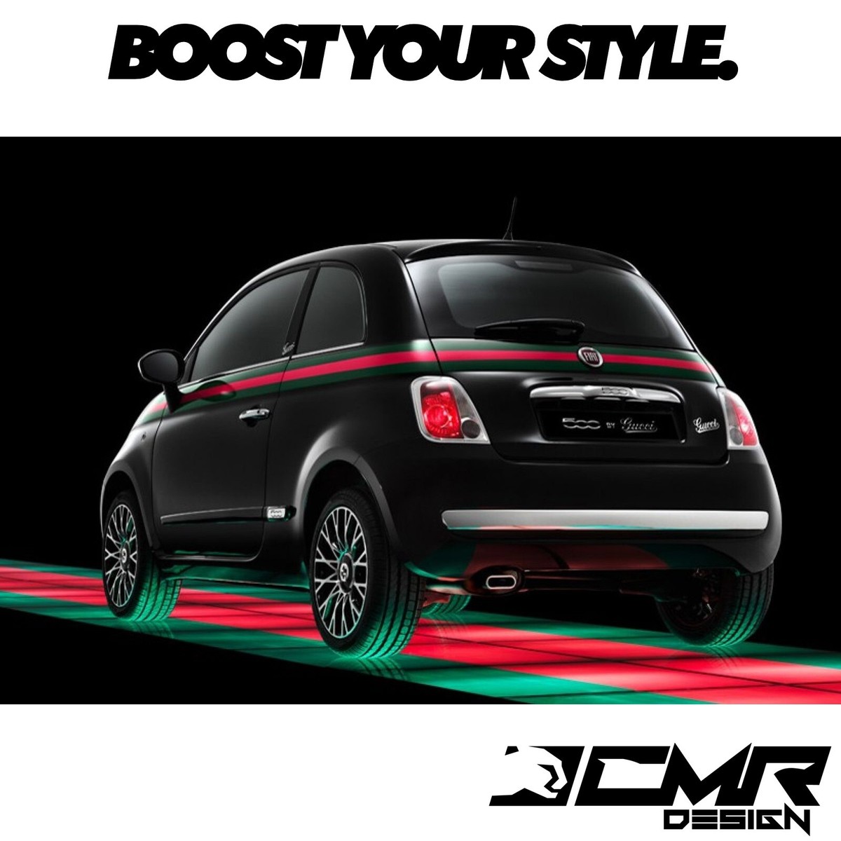 Bands Adhesive Side Rear Fiat 500 Gucci Stickers Graphic Stripes