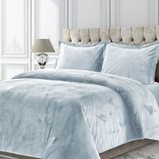 Tribeca Living VENICEDUVET Venice Velvet Oversized Solid Duvet Set, King, Haz...