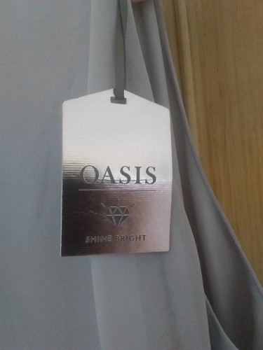 Oasis Grey Pleated Long Halterneck Maxi Dress size 10(Retail Price £85 BNWT) - Picture 8 of 11