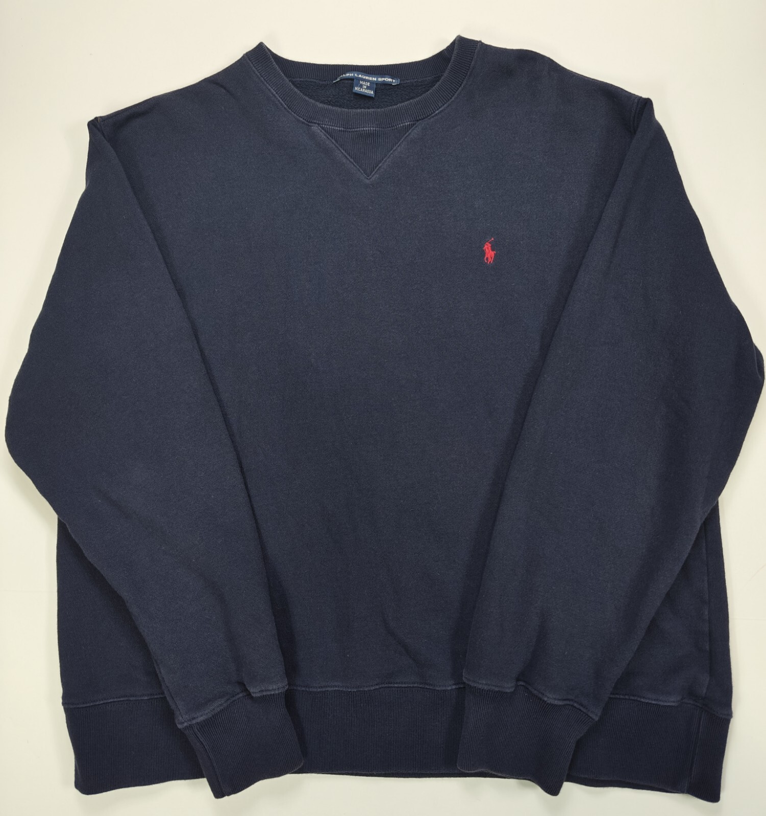Polo Ralph Lauren vintage felpa uomo L maglione girocollo BLU NAVY pony anni 90
