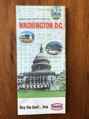 1968 Texaco Oil company road map of Washington D.C.