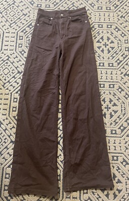 Ladies H&M s Divided Chocolate Brown Bootcut Mr Bean Casual Jeans Pants. Size 2