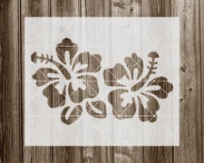 Hibiscus Stencil, Durable Handmade Mylar Reusable Craft Painting Template, 559