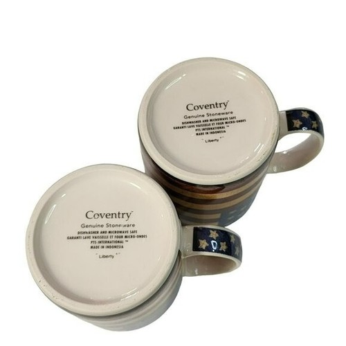 Coventry Stoneware Liberty 13 Star Flag Stripes Americana Ceramic Coffee Mug 14" - Picture 3 of 9
