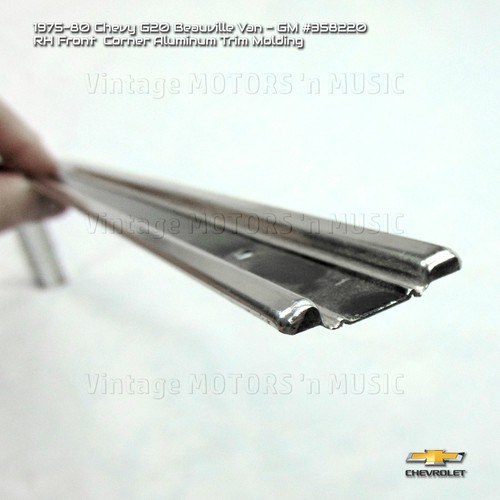 1975-1980 Chevy G10/20/30 Van RIGHT Front Corner Aluminum Trim Molding #358220 - Picture 7 of 11