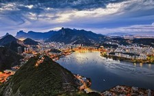 Landscape rio de janeiro cityscape sky brazil cable car Custom Gaming Mat Desk