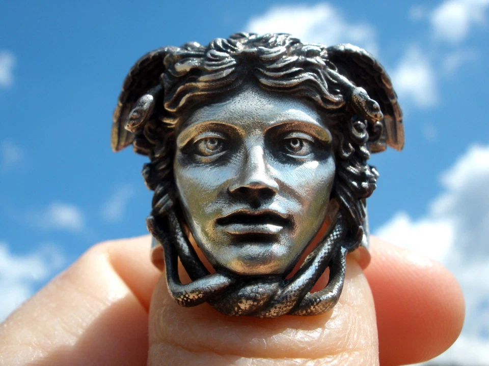 Handmade Medusa Ring, Greek Medusa Goddess by Phidias, Mythology, - Image 2 of 4