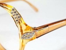 Stunning Vintage Saphira 4192 Tangerine Jeweled Sunglass Frame Austria