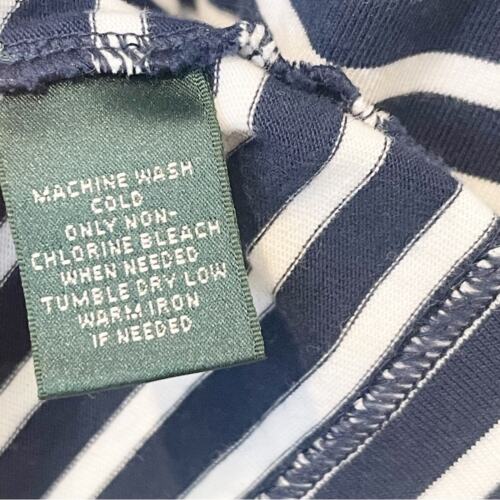 LAUREN RALPH LAUREN Navy and White Stripes Cotton Blazer Jersey Knit Size 3X - Imagen 8 de 9