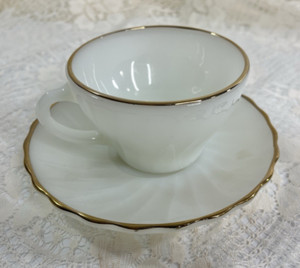 Fireking White with Gold Trim | eBay
