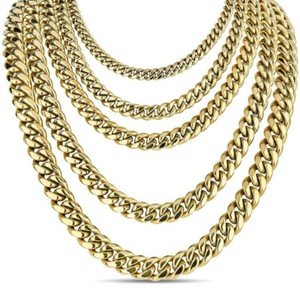 Authentic Miami Cuban Link Chain Necklace - 14k Yellow Gold Plated Sterling Silver - 16"-3