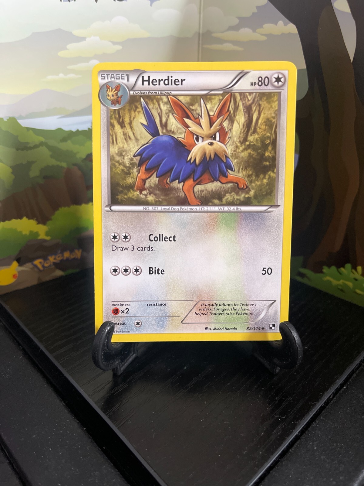 Herdier 82/114 - Black & White - Uncommon - Pokemon Card TCG - LP