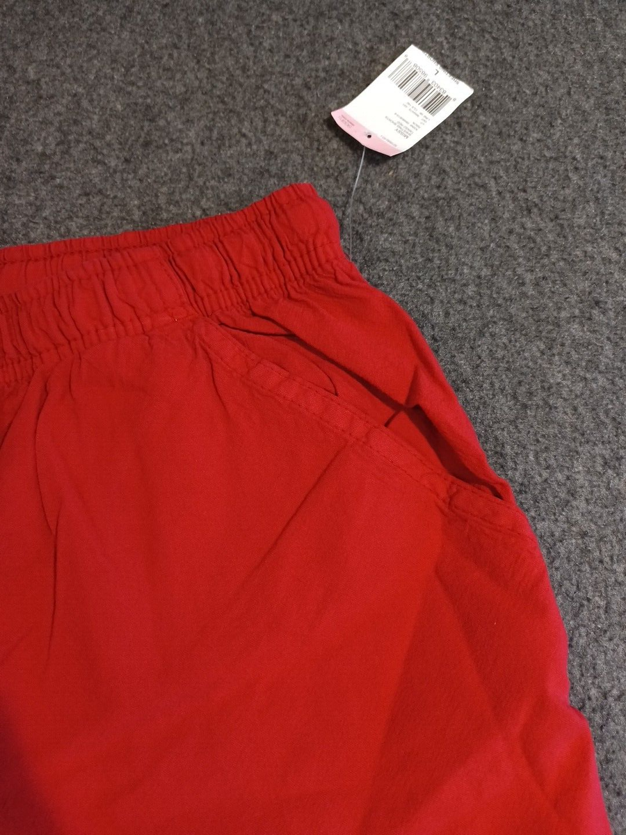Laura Scott Misses Sheeting Shorts Tango Red Large NWT 100% Cotton | eBay