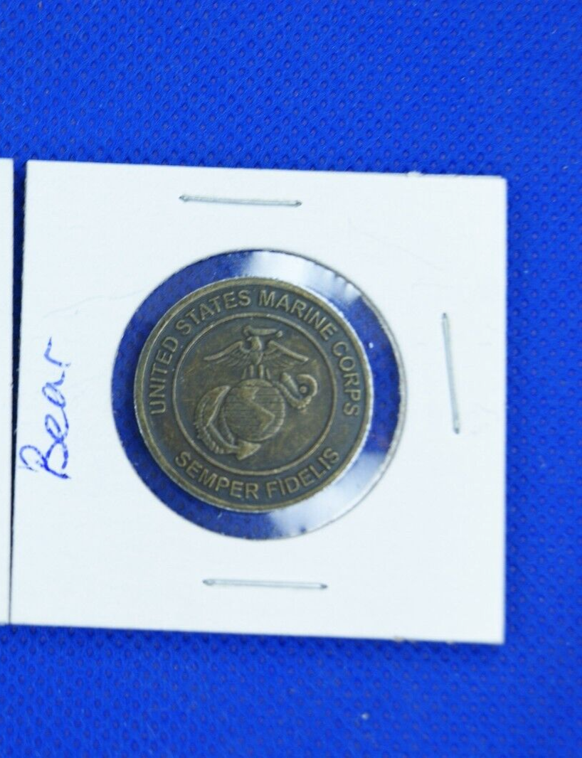 2x United States Marine Corps Toys for Tots Teddy Bear & Train Coins