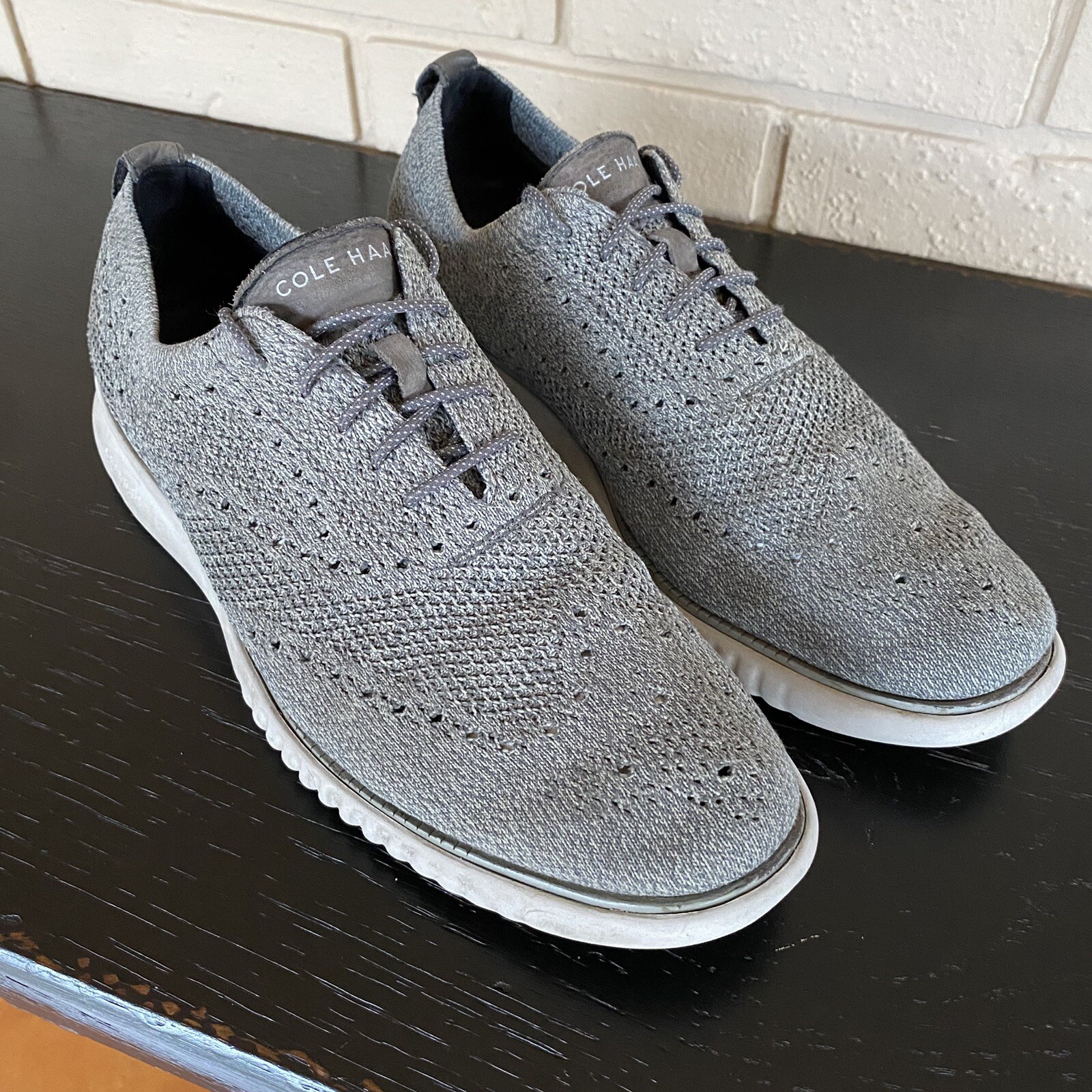 SAOLA Oxford Cole Haan 2.Zerogrand Laser Wingtip Uomo Taglia 10 Grigio Leggero