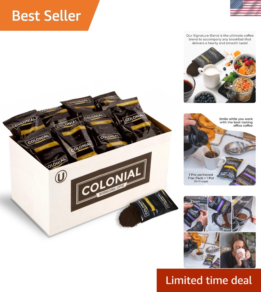 Colonial Coffee Packets, Pre Ground Coffee Packs, Signature 