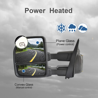 Towing Mirrors For 2017-2020 Ford F-250 Super Duty Power Heated LED Signal LH RH Towing Mirrors For 2017-2020 Ford F-250 Super Duty Power Heated LED Signal LH RH