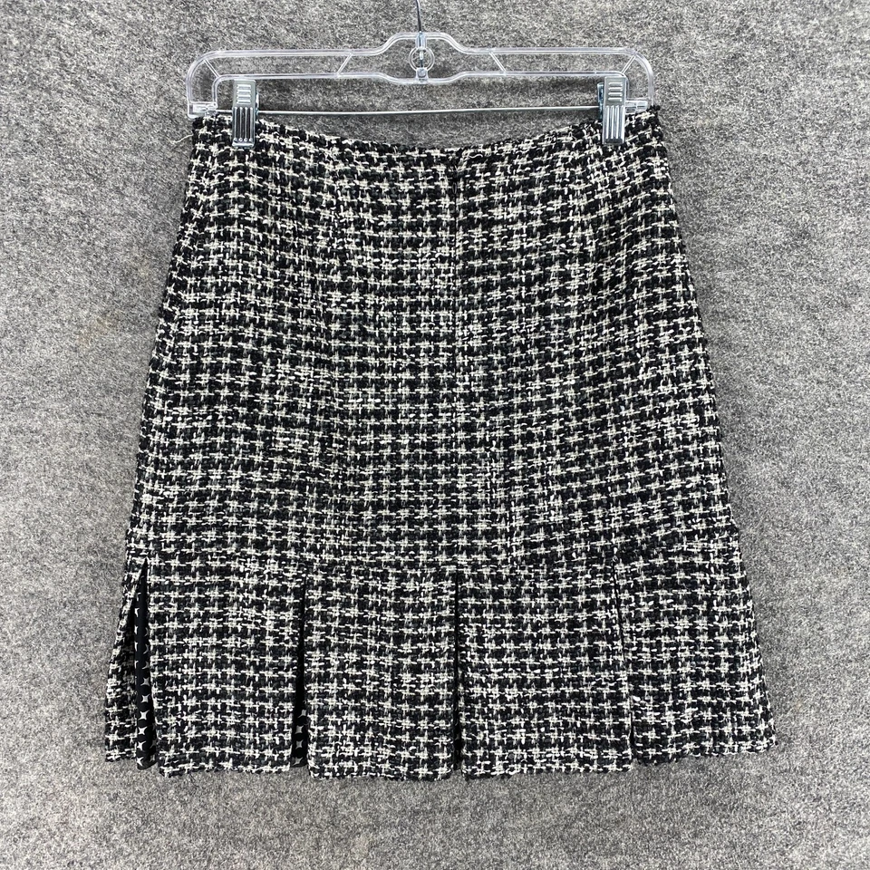 Harold's Skirt Women L Large Black Plaid Wool Lined A-Line Midi Zipper Mid Rise - Image 2 of 4