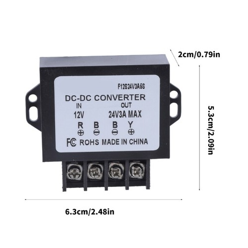 DC12V to 24V 3A Boost Converter Power Supply Adapter for LED Lights and Fan - Picture 8 of 8