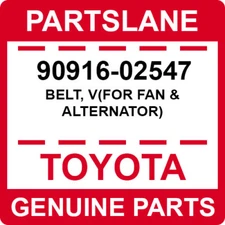 90916-02547 Toyota OEM Genuine BELT, V(FOR FAN & ALTERNATOR)