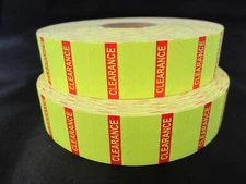 Yellow Clearance Labels for 1131 Monarch Labelers 2 Rolls
