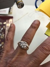 mens,14 kt diamond , cluster ,ring 1/2 cts