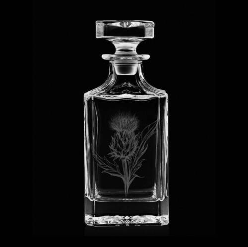 Scottish Thistle 25 Ounce Whiskey Decanter With Optional Rocks Glasses