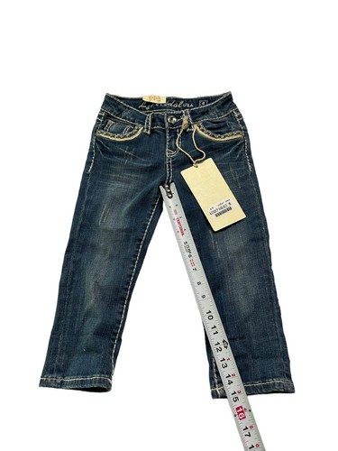 Girls Kids LA Idol Jeans Capri sz 8 23 x 12.5 NWT Rhinestones Denim - Picture 8 of 13