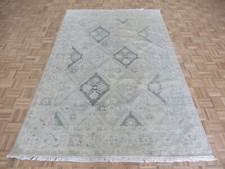 6'2 x 9'2 Hand Knotted Gray Turkish Oushak Oriental Rug G15281