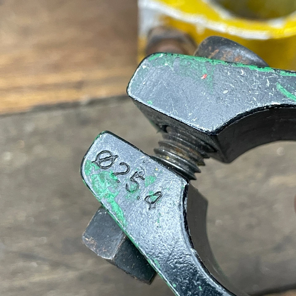 Old School BMX Seat Clamp  Lot 2 Clamps 25.4 Vintage Gold Green - Image 4 of 4