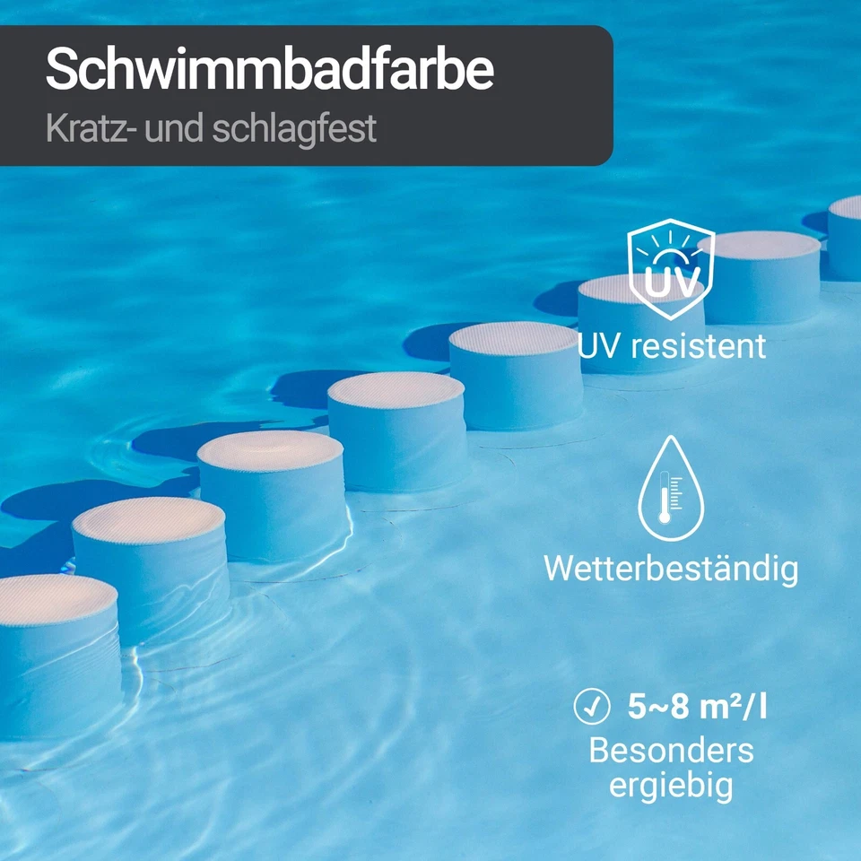 ⭐ Schwimmbadfarbe Poolfarbe Schwimmbeckenfarbe Poolbeschichtung SL400 1-20L ⭐ - Bild 2 von 4
