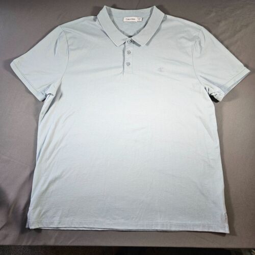 Calvin Klein Polo Shirt Mens 2XL XXL Blue Short Sleeve | eBay
