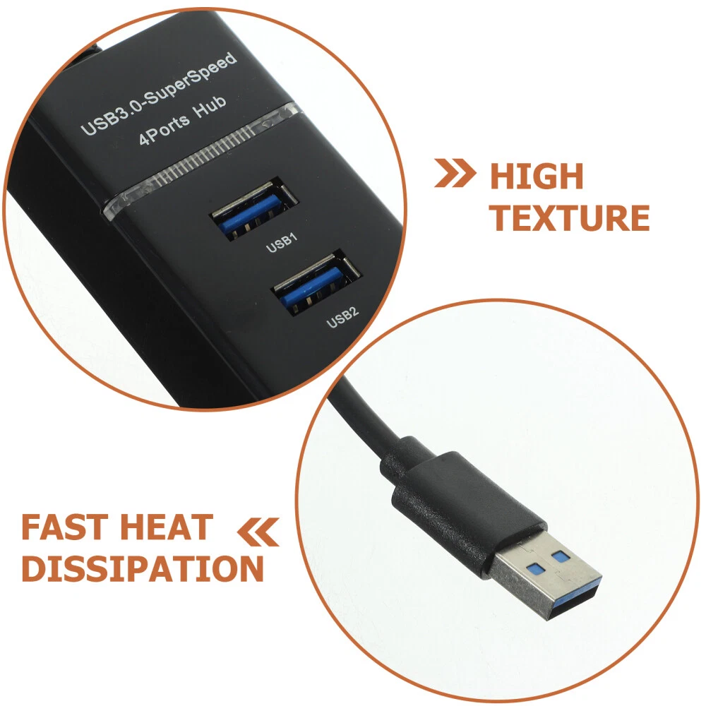 4-Port Slim USB 2.0 Hub with Multi-Charging Adapter