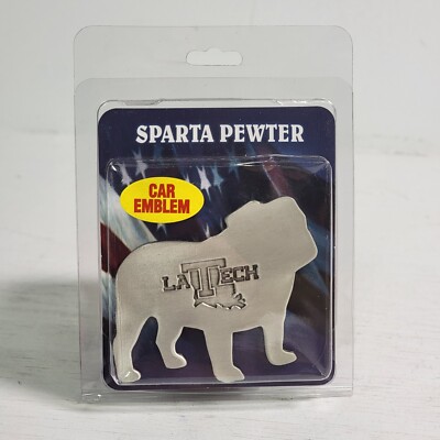 Sparta Pewter LA Tech Bulldogs NCAA Auto Car Truck Heavy Duty Metal Emblem New!