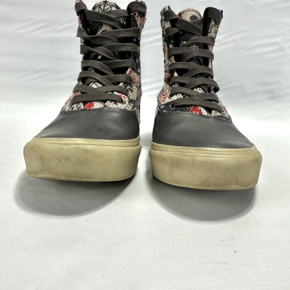 Bota Vans Off The Wall para mujer talla 7,5 tejida festiva de goma con cremallera en la parte superior alta Foto 3 de 4