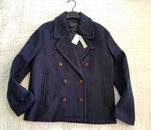 NEW WOMENS 4 J CREW WOOL MELTON PEACOAT 