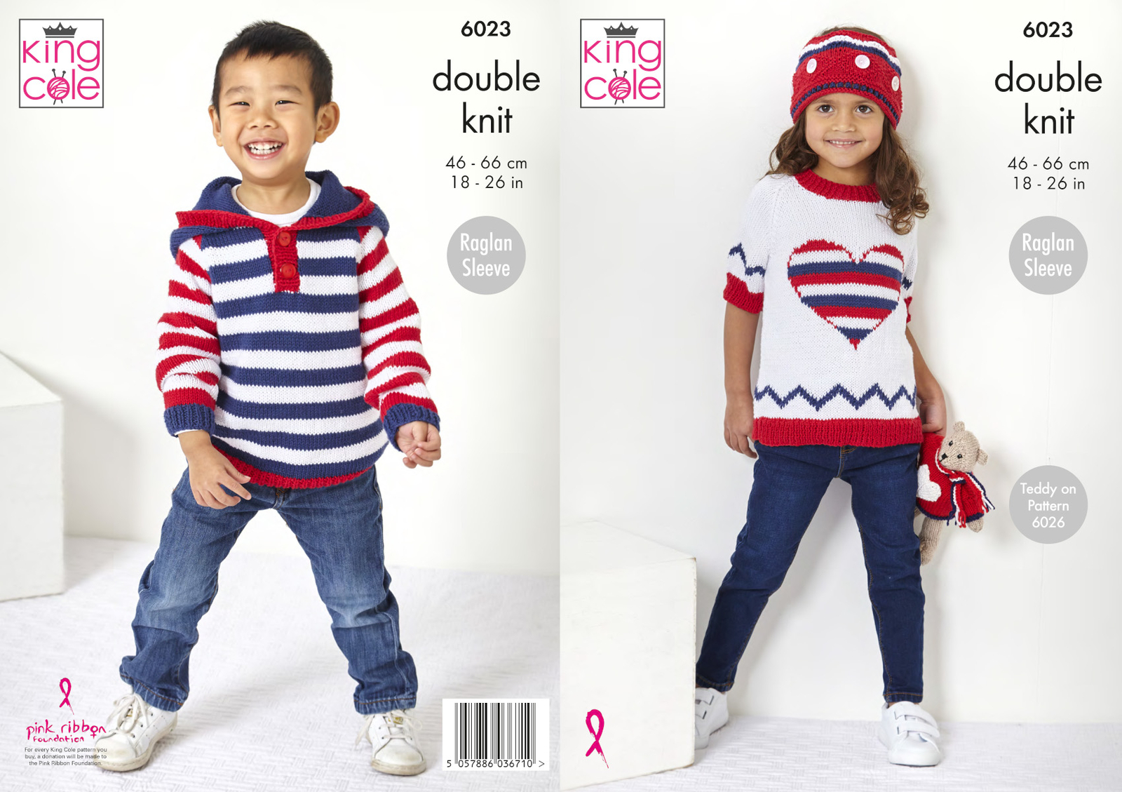 King Cole Childs Sweater, Hoodie & Crown Knitting Pattern 6023 - Double Knit - Image 5