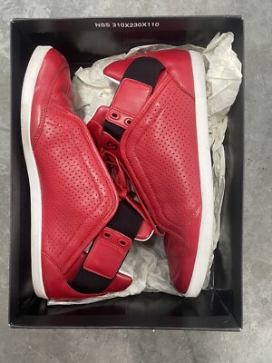 Y-3 Yohji Yamamoto Kazuhiri Men's Red Leather Sneakers Size US 9.5