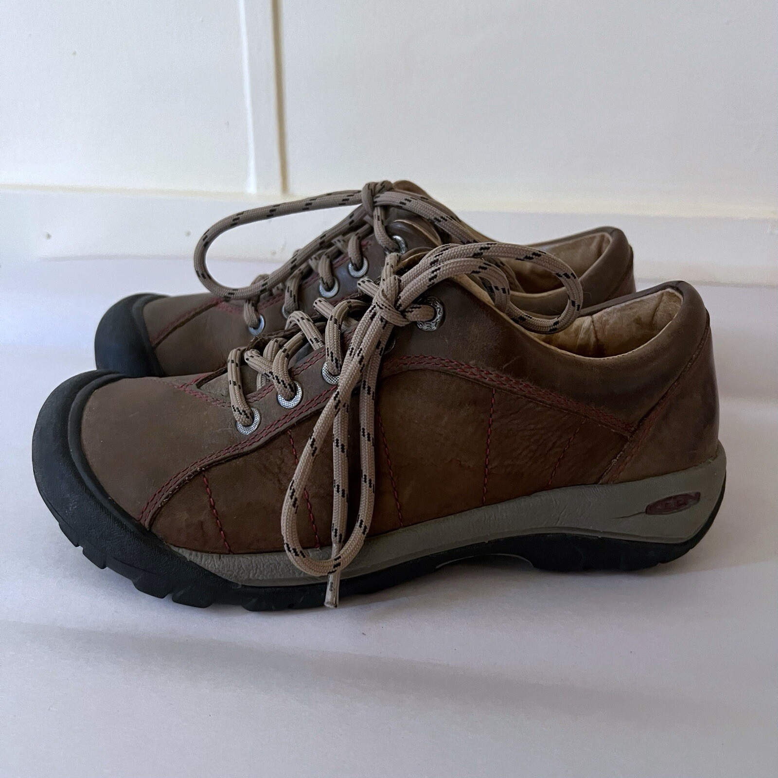 Sneakers Keen Presidio donna stringate pelle outdoor escursionismo passeggio TG 8 marrone